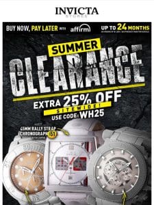 EXTRA 25% OFF Clearance BLOWOUT Code: WH25