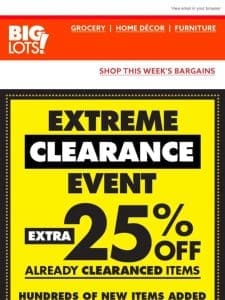 EXTRA 25% off clearance ?