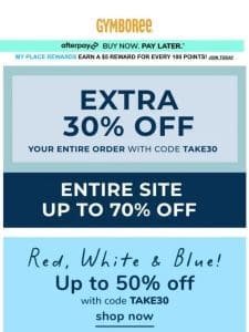 EXTRA 30% off EXTENDED!