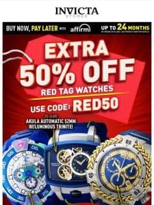 ?EXTRA 50% OFF?Red Tag Watches??Code RED50?