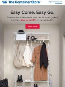 Easy Way To Go: Entryway Solutions Up To 30% Off