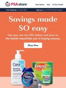Easy savings on health products you love!