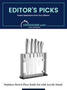 Editor’s Picks – 68% OFF Stainless Steel 6-Piece Knife Set with Acrylic Stand