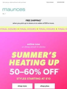 Eeeek! 50-60% off ends in HOURS