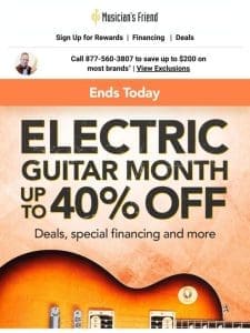 Electric Guitar Month ends TODAY