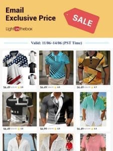 Email Exclusive-Get Men’s 3D Polo at USD $6.49