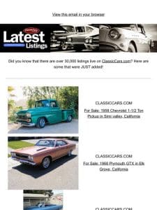 Embark on your classic car hunt with our diverse listings.