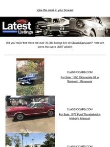 Embark on your classic car hunt with our diverse listings.