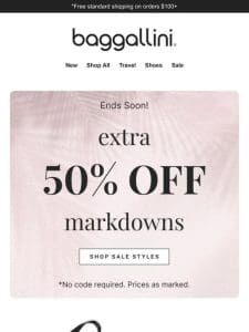 Ends Soon: 50% ﻿off All Markdowns