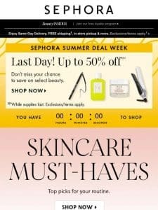 Ends TODAY: up to 50% off select beauty