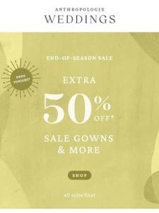 Ends Tonight: Extra 50% Off Sale