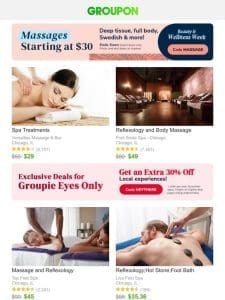 ?Ends Tonight: Massages starting from $30! ?