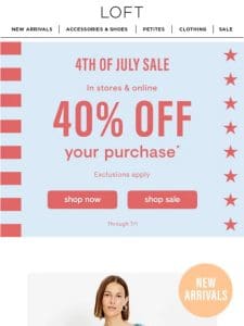 Enjoy 40% off summer dresses