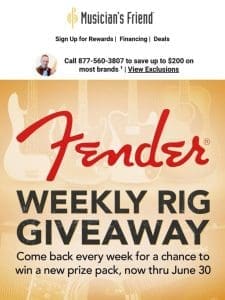 Enter to win a full Fender guitar setup