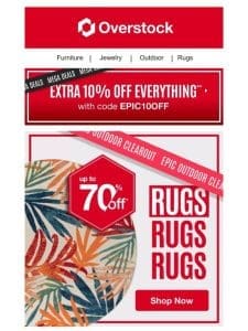 Epic Outdoor Rugs! Up to 70% off