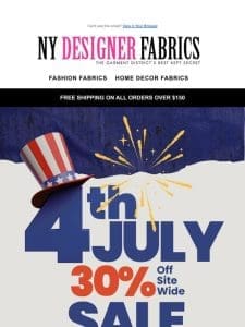 Exclusive 4th of July Sale， 30% OFF Site Wide