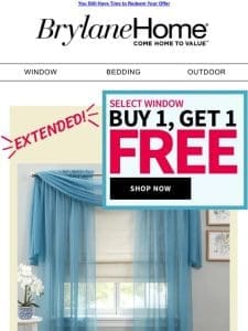 Exclusive Offer: BOGO on Select Window Treatments!