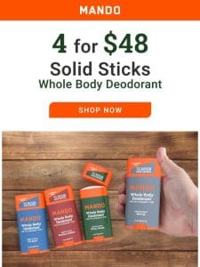 Exclusive bundle: 4 Sticks for $48