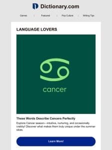 ? Explore the Words That Define Cancer Traits