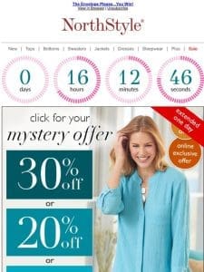 Extended Today Only ~ Mystery Savings ~ Final Hours ~ Knit Tops， Shorts， Dresses & More!