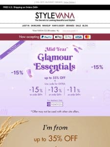 Extra 15% OFF | Your glam goodies here!