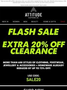 Extra 20% off SALE ends tomorrow