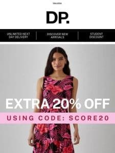 Extra 20% off code inside