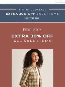 Extra 30% off in-store and online ends tomorrow