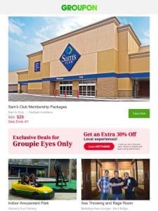 Extra $5 Off: Sam’s Club Membership for only $20!