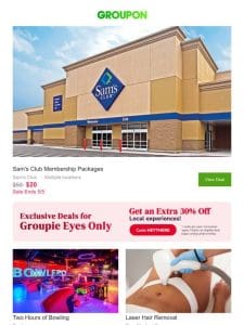 Extra $5 off a Sam’s Club Membership!