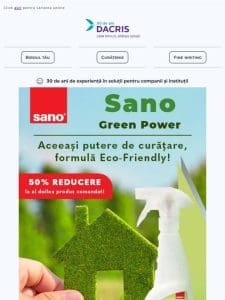 F? cur??enie cu produsele Green de la Sano! Al doilea este de la 50%.