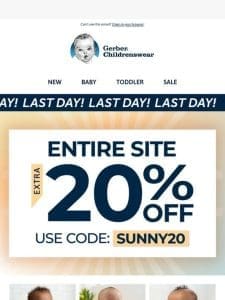 FINAL DAY: Extra 20% Off Ends Tonight ?