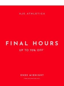 FINAL HOURS | Up To 70% Off The Online Outlet