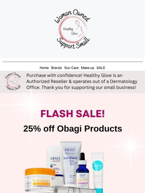 FLASH SALE! 25% off Obagi!
