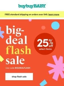 FLASH SALE: 25% off select items!?