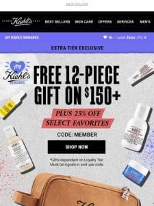 FREE 12-Piece Travel Skincare Gift + 25% OFF For Member Days