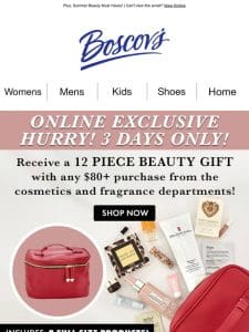 FREE* 12pc Beauty Bag with Cosmetic Purchase