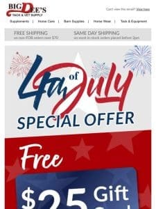 FREE $25 Gift Card with $150 order