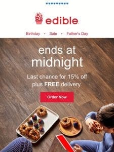 FREE Delivery + 15% Off Ends TONIGHT!