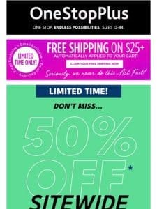 FREE SHIPPING + 50% off best-sellers this Sunday