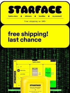 FREE SHIPPING ENDS TMRW ?