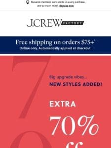 FREE SHIPPING + EXTRA 70% OFF CLEARANCE with code BIG70 (let’s go!)