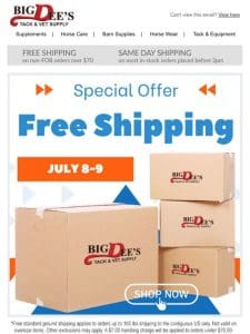 FREE Shipping Days Start NOW