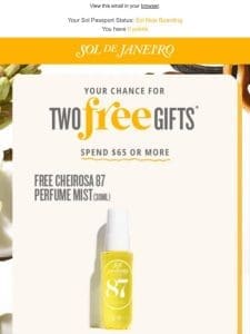 FREE: Two summer Perfume Mist ??