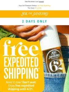 FREE expedited shipping starts now ??