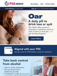 FSA eligible daily pill for sobriety help from Oar