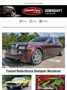 Famed Rolls-Royce Designer Murdered