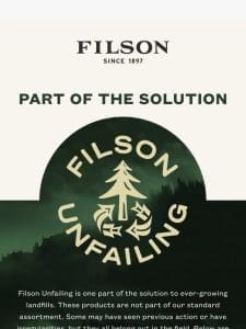 Filson Unfailing: New Products Added