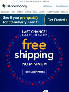 Final Call For Free Shipping