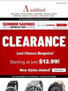 Final Clearance: Last Chance Items， Huge Savings!